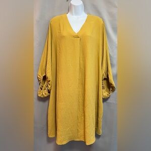 ODDI‎ "Lightweight Dress Size 2X Yellow Women’s Ballon Sleeve